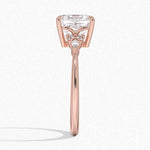 Load image into Gallery viewer, 2 Carat Asscher Cut Moissanite 7 Stone Engagement Ring in Rose Gold