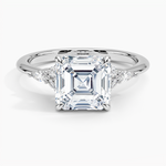 Load image into Gallery viewer, 2 Carat Asscher Cut Moissanite 7 Stone Engagement Ring in Rose Gold
