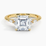Load image into Gallery viewer, 2 Carat Asscher Cut Moissanite 7 Stone Engagement Ring in Rose Gold