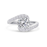 Load image into Gallery viewer, 1.30-Carat Round Cut Moissanite Bypass Engagement Ring In White Gold