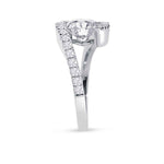 Load image into Gallery viewer, 1.30-Carat Round Cut Moissanite Bypass Engagement Ring In White Gold