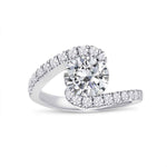 Load image into Gallery viewer, 1.30-Carat Round Cut Moissanite Bypass Engagement Ring In White Gold