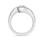 Load image into Gallery viewer, 1.30-Carat Round Cut Moissanite Bypass Engagement Ring In White Gold