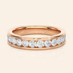Load image into Gallery viewer, Front View Of PChannel Set Half Eternity Band