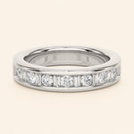 Load image into Gallery viewer, Front View Of Round Baguette Wedding Band