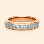 Load image into Gallery viewer, Front View Of Princess Half Eternity Wedding Band