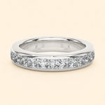 Load image into Gallery viewer, Front View Of Princess Half Eternity Wedding Band