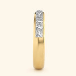 Load image into Gallery viewer, Side View Of Princess Half Eternity Wedding Band