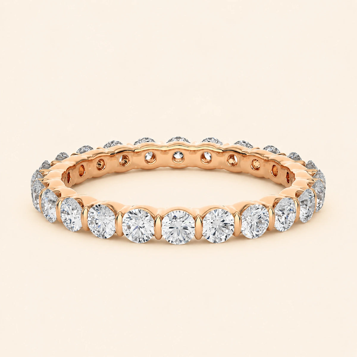 Front view of eternity wedding band