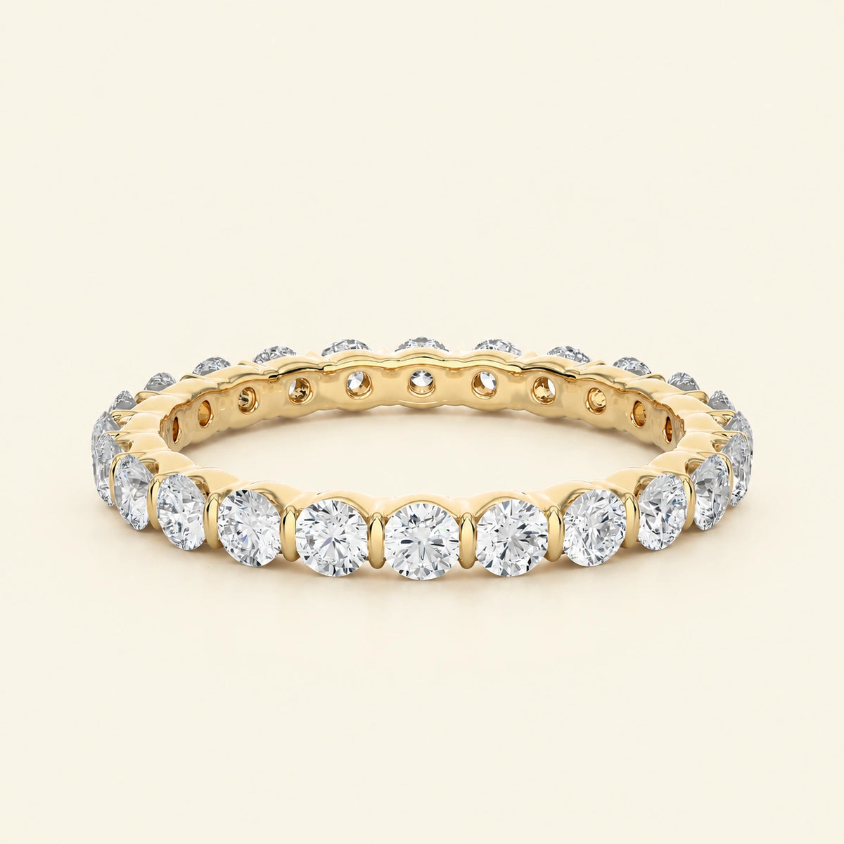 Front view of eternity wedding band