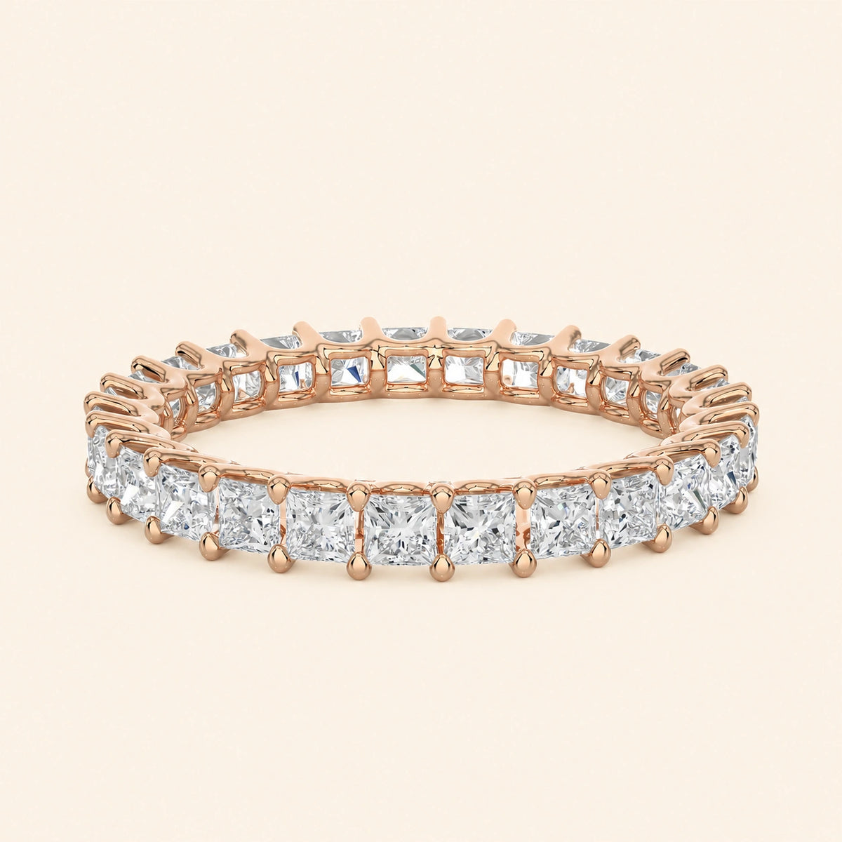 Front view of princess eternity band