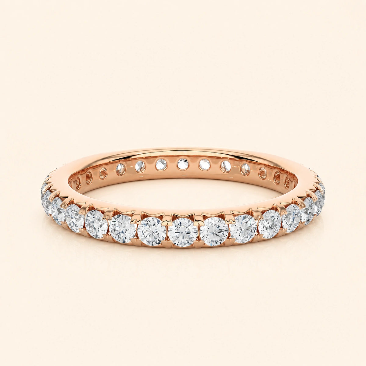 Front view of french set eternity band
