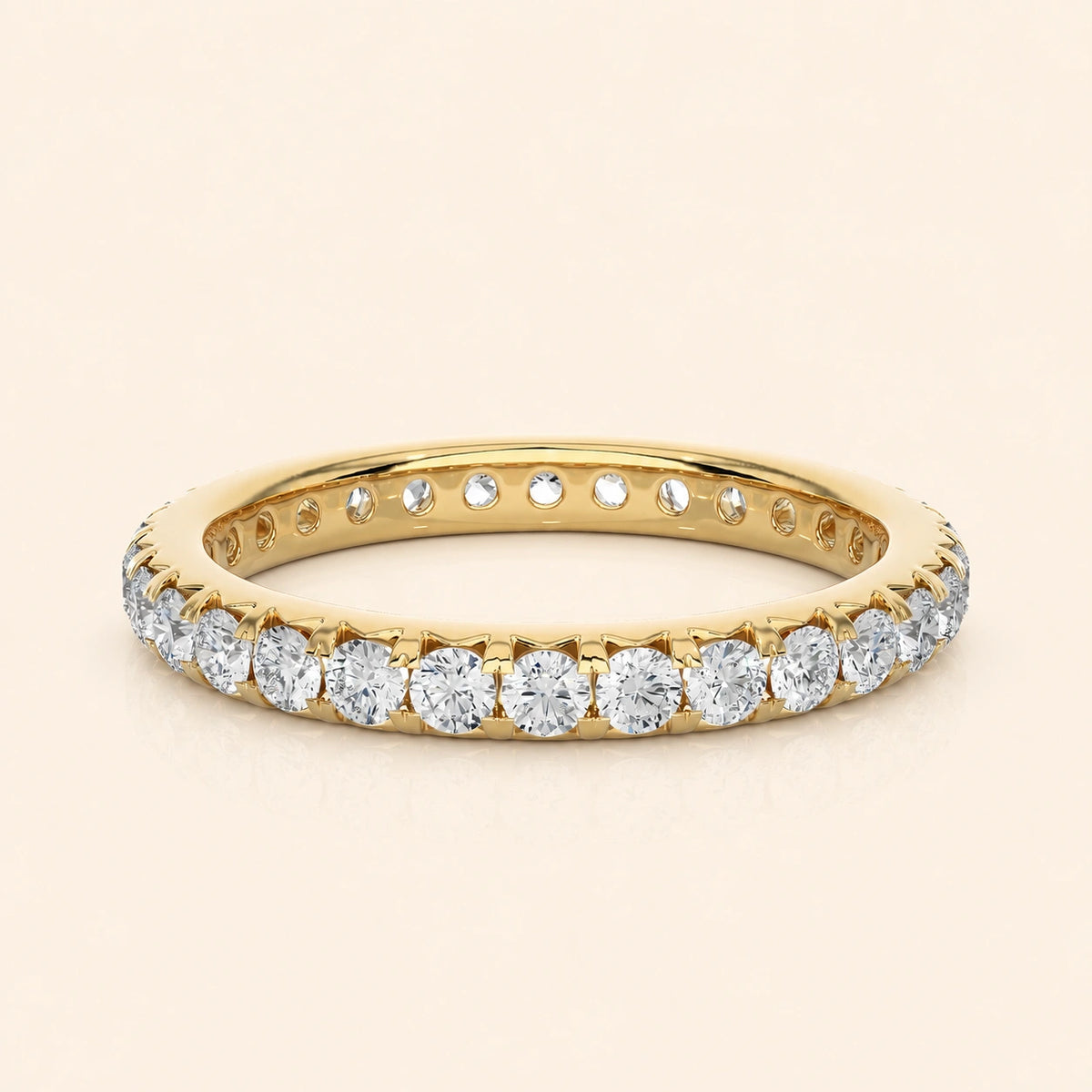Front view of french set eternity band