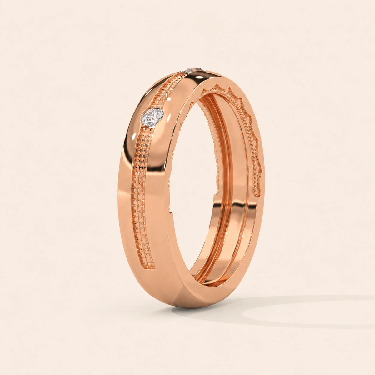 Side view of wedding band