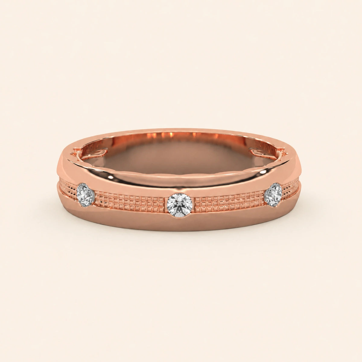 Front view of wedding band