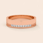 Load image into Gallery viewer, Front View Of Princess Cut Wedding Band