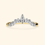 Load image into Gallery viewer, Front View Of Curved Moissanite Wedding Band