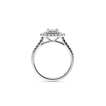 Load image into Gallery viewer, 2.50 Carat Emerald Cut Double Halo Moissanite Ring in White Gold