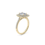 Load image into Gallery viewer, 2.50 Carat Emerald Cut Double Halo Moissanite Ring in White Gold