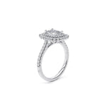 Load image into Gallery viewer, 2.50 Carat Emerald Cut Double Halo Moissanite Ring in White Gold