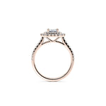 Load image into Gallery viewer, 2.50 Carat Emerald Cut Double Halo Moissanite Ring in White Gold