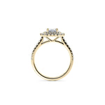 Load image into Gallery viewer, 2.50 Carat Emerald Cut Double Halo Moissanite Ring in White Gold