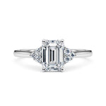 Load image into Gallery viewer, 1.60 Carat Emerald Cut Cluster Moissanite Ring in Rose Gold