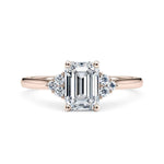 Load image into Gallery viewer, 1.60 Carat Emerald Cut Cluster Moissanite Ring in Rose Gold