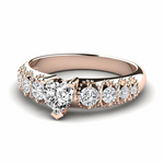 Load image into Gallery viewer, 1.30 Carat Heart And Round Shape Moissanite Vintage Engagement Ring in Rose Gold