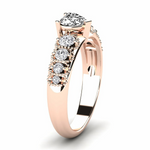 Load image into Gallery viewer, Heart And Round Shape Moissanite Vintage Engagement Ring in Rose Gold