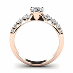 Load image into Gallery viewer, Heart And Round Shape Moissanite Vintage Engagement Ring in Rose Gold