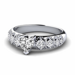 Load image into Gallery viewer, Heart And Round Shape Moissanite Vintage Engagement Ring in Whit Gold