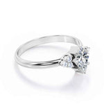 Load image into Gallery viewer, 1.80 Carat Kite Shape Moissanite Cluster Engagement Ring In White Gold