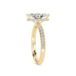 Load image into Gallery viewer, 1.20 Ct Marquise Cut Hidden Halo Moissanite Ring in Rose Gold