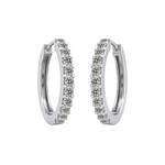 Load image into Gallery viewer, 0.50 Carat Round Shape Moissanite Hoop Earrings For Men's