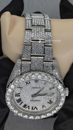 Load image into Gallery viewer, Close View Of Roman Dial Moissanite Presidential Watch For Men | 41 MM