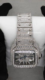 Load image into Gallery viewer, Close up View Of Moissanite Skeleton Watch