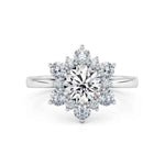 Load image into Gallery viewer, 1.70 Carat Moissanite Floral Engagement Ring In White Gold