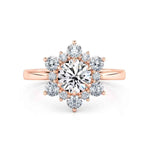 Load image into Gallery viewer, 1.70 Carat Moissanite Floral Engagement Ring In White Gold