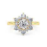 Load image into Gallery viewer, 1.70 Carat Moissanite Floral Engagement Ring In White Gold