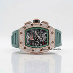 Load image into Gallery viewer, Montre en moissanite avec bracelet en caoutchouc