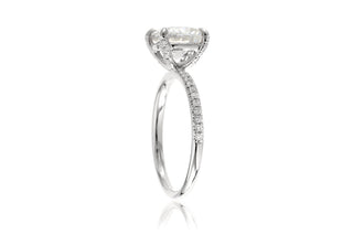 2 Ct Oval Moissanite Ring with Accent in White Gold