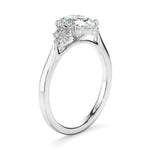 Load image into Gallery viewer, 2.80 Carat Oval Cut Moissanite Cluster Engagement Ring In White Gold