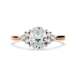 Load image into Gallery viewer, 2.80 Carat Oval Cut Moissanite Cluster Engagement Ring In White Gold