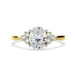Load image into Gallery viewer, 2.80 Carat Oval Cut Moissanite Cluster Engagement Ring In White Gold