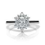 Load image into Gallery viewer, 1.80 Carat Oval Shape Moissanite Floral Engagement Ring In White Gold