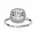 Load image into Gallery viewer, cusion cut halo ring