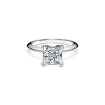 Load image into Gallery viewer, 1 Carat Princess Cut Solitaire v Prong Moissanite Ring in White Gold