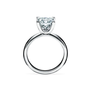 1 Carat Princess Cut Moissanite Solitaire v Prong Ring in White Gold