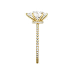 Load image into Gallery viewer, 1.60 Carat Pear Cut Hidden Halo Moissanite Ring In White Gold With Accent